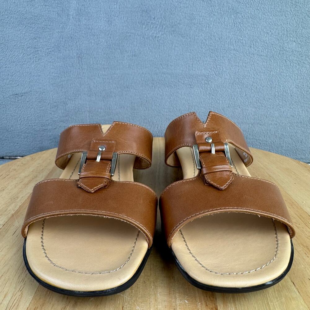 Paul Green München Brown Leather Slide Sandals Women’s Size 3.5 UK / 6 US - Picture 2 of 8